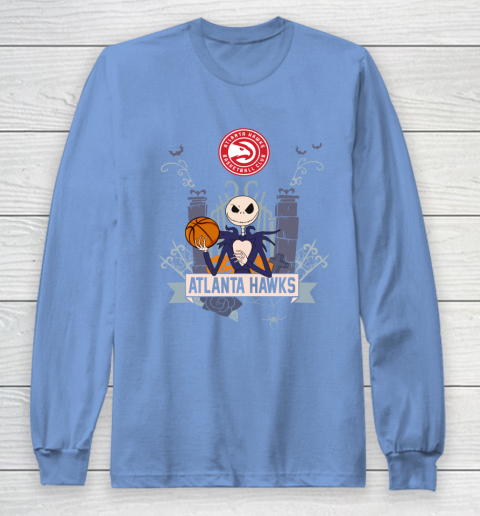 NBA Atlanta Hawks Basketball Jack Skellington Halloween Long Sleeve T-Shirt 8