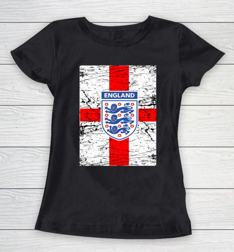 Three Lions On A Shirt European Football England Flag Football Euro Women's T-Shirt