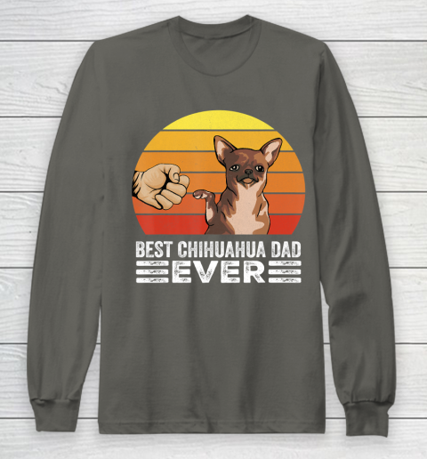 Father gift shirt Retro Vintage Best Chihuahua Dad Ever Dog Lover Gift T Shirt Long Sleeve T-Shirt 5