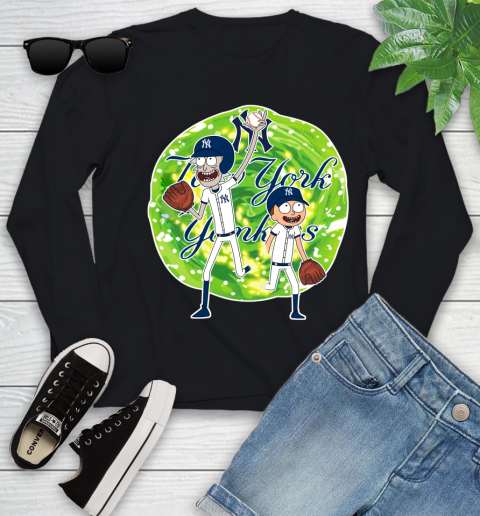 MLB New York Yankees Rick And Morty Baseball Sports Youth Long Sleeve 2