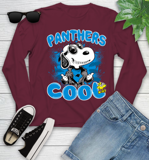 NFL Football Carolina Panthers Cool Snoopy Shirt Youth Long Sleeve 5