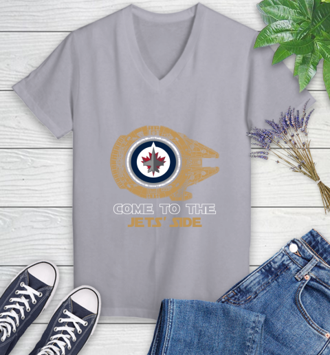 NHL Come To The Winnipeg Jets Wars Hockey Sports Women's V-Neck T-Shirt 4