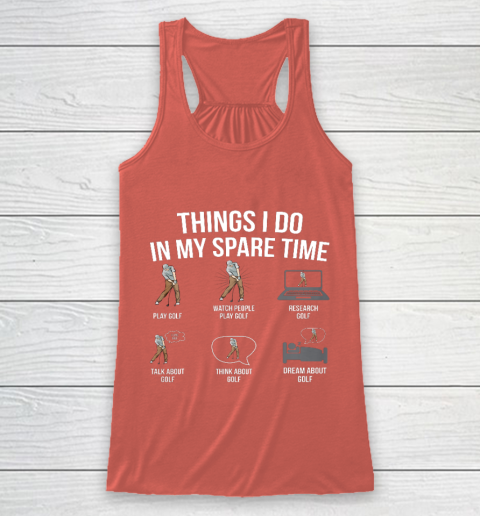 Mens 6 Things I Do In My Spare Time Funny Golf Player Novelty Racerback Tank 3