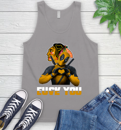 NHL Chicago Blackhawks Deadpool Love You Fuck You Hockey Sports Tank Top 3