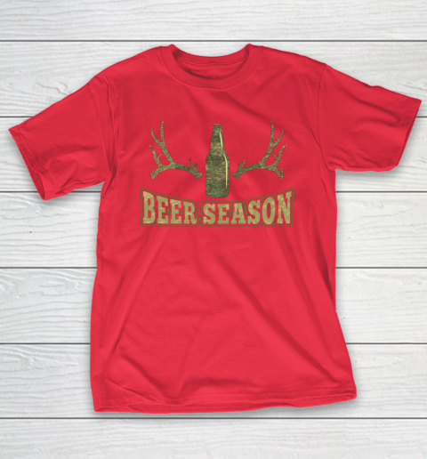 Beer Season Funny Camo Deer Hunting Pun Men Who Love Beers T-Shirt 7