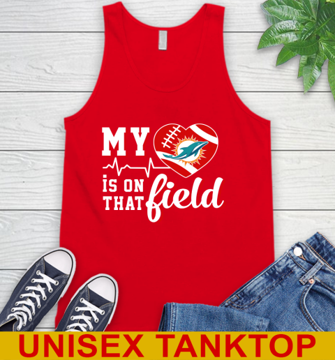 NFL My Heart Is On That Field Football Sports Miami Dolphins Tank Top 5