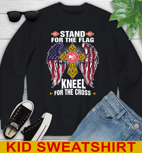 NBA Basketball Atlanta Hawks Stand For Flag Kneel For The Cross Shirt Youth Sweatshirt