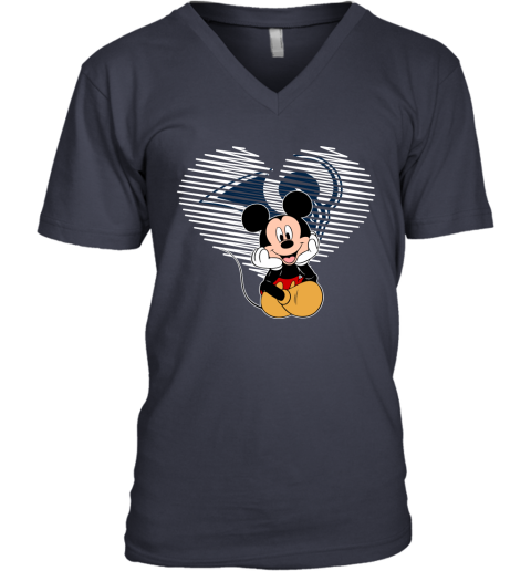 NFL Los Angeles Rams The Heart Mickey Mouse Disney Football T Shirt HAE415D9mFI v neck unisex 8 95 151514 front navy