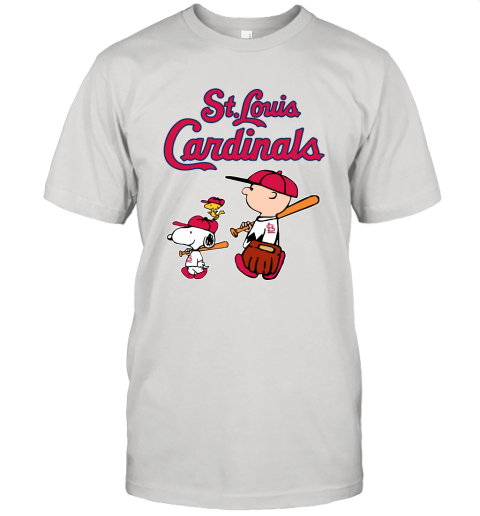 St Louis Cardinals Let's Play Baseball Together Snoopy MLB Unisex Jersey Tee