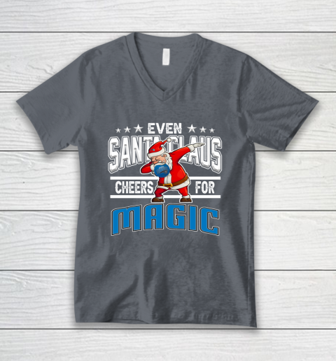 Orlando Magic Even Santa Claus Cheers For Christmas NBA V-Neck T-Shirt 4