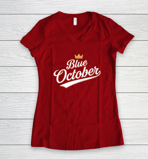 Kansas City Blue October 2024 Women's V-Neck T-Shirt 6
