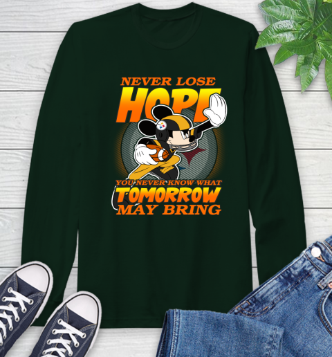 Pittsburgh Steelers NFL Football Mickey Disney Never Lose Hope Long Sleeve T-Shirt 7