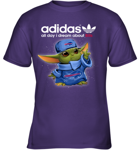 Baby Yoda Adidas All Day I Dream About  Bills y1wn baby yoda adidas all day i dream aboutbills youth t shirt 26 front purple