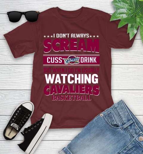 Cleveland Cavaliers NBA Basketball I Scream Cuss Drink When I'm Watching My Team Youth T-Shirt 14