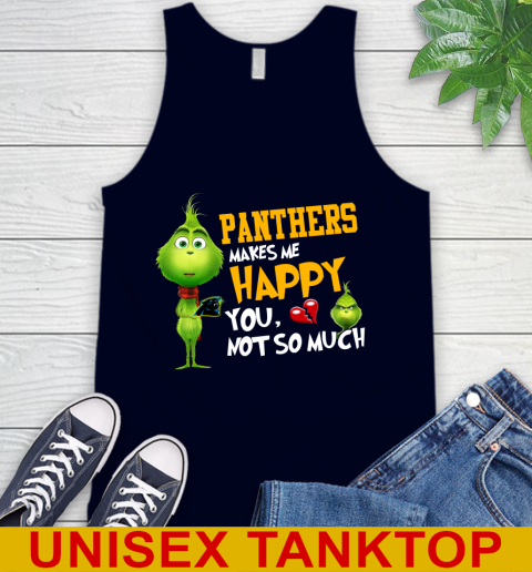 NFL Carolina Panthers Makes Me Happy You Not So Much Grinch Football Sports Tank Top 2