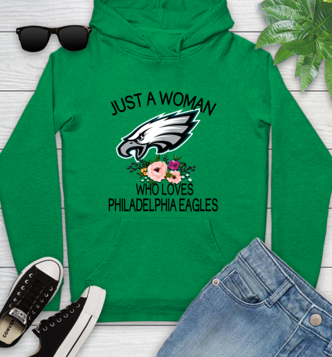 NFL Just A Woman Who Loves Philadelphia Eagles Football Sports Youth Hoodie 5