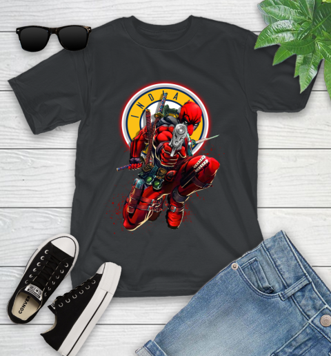 NBA Deadpool Marvel Comics Sports Basketball Indiana Pacers Youth T-Shirt 2