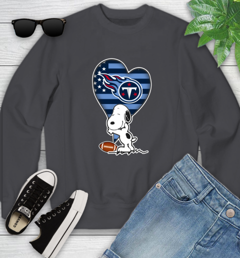 Tennessee Titans NFL Football The Peanuts Movie Adorable Snoopy Youth Sweatshirt 6