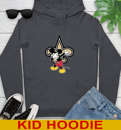 New Orleans Saints NFL Football Dabbing Mickey Disney Sports Youth Hoodie 9