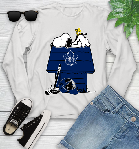 Toronto Maple Leafs NHL Hockey Snoopy Woodstock The Peanuts Movie Youth Long Sleeve