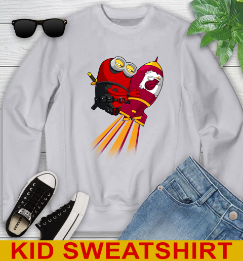 NBA Basketball Miami Heat Deadpool Minion Marvel Shirt Youth Sweatshirt 3