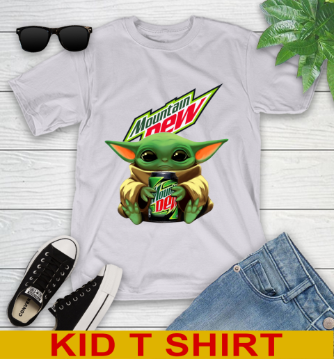 Star Wars Baby Yoda Hugs Mountain Dew Soft Drink Shirt 105