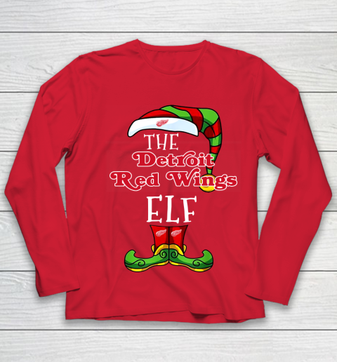 Detroit Red Wings Christmas ELF Funny NHL Youth Long Sleeve 8