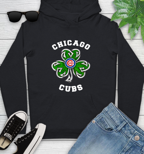 MLB Chicago Cubs Three Leaf Clover St Patrick s Day Baseball Sports Youth Hoodie Tee For Sports