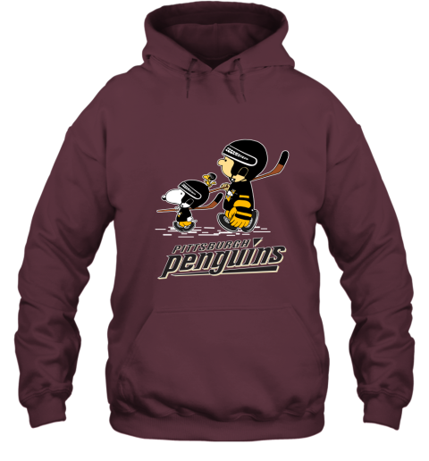 ophr lets play pittsburgh penguins ice hockey snoopy nhl hoodie 23 front maroon