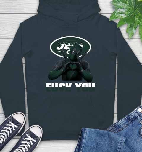 NHL New York Jets Deadpool Love You Fuck You Football Sports Hoodie 7