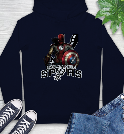 San Antonio Spurs NBA Basketball Captain America Thor Spider Man Hawkeye Avengers Hoodie 4