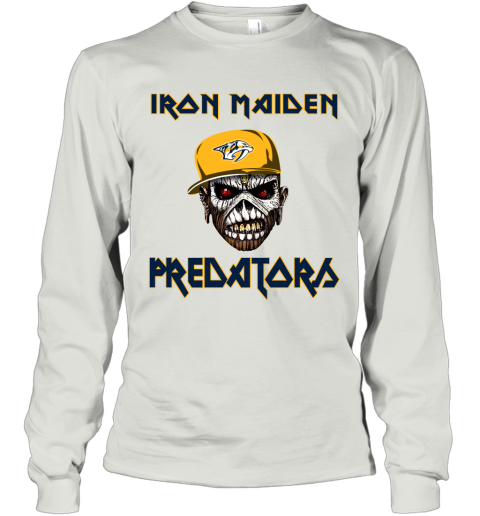 NHL Nashville Predators Iron Maiden Rock Band Music Hockey Sports WLKJ0J62R9J long sleeve tee 14 95 151514 front ash