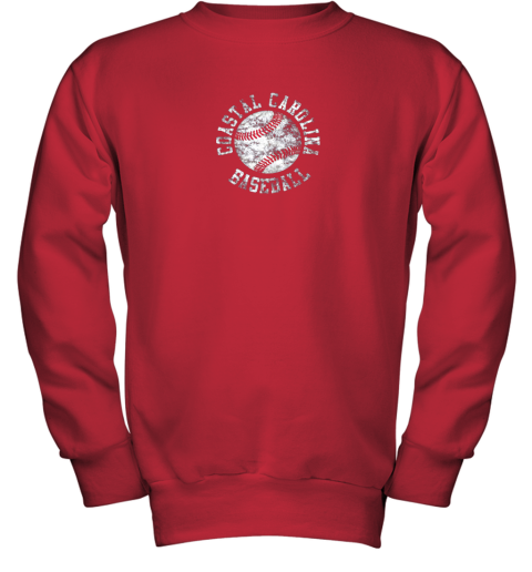 mstu vintage coastal carolina baseball shirt youth sweatshirt 47 front red