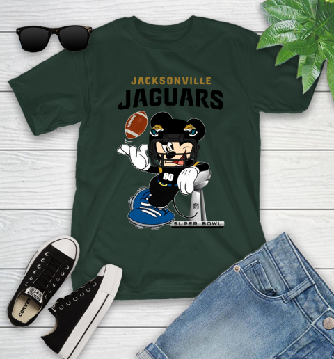 NFL Jacksonville Jaguars Mickey Mouse Disney Super Bowl Football T Shirt Youth T-Shirt 5