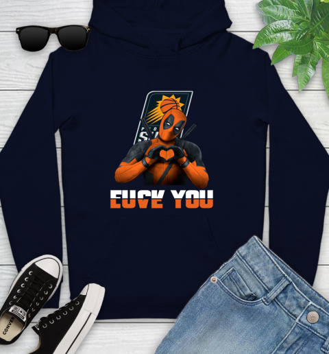 NBA Phoenix Suns Deadpool Love You Fuck You Basketball Sports Youth Hoodie 3