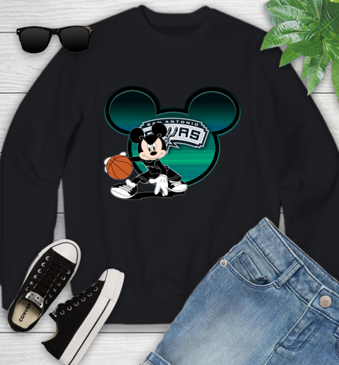 NBA San Antonio Spurs Mickey Mouse Disney Basketball Youth Sweatshirt 2