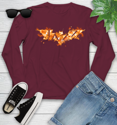 NBA Utah Jazz Batman Logo DC Basketball Sports Shirt Youth Long Sleeve 6