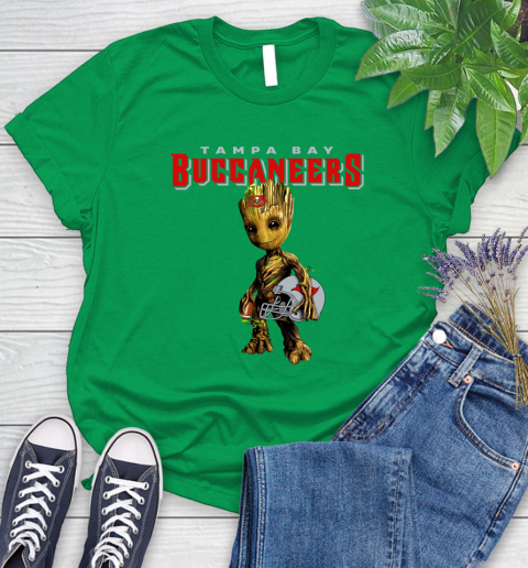 Tampa Bay Buccaneers NFL Football Groot Marvel Guardians Of The Galaxy Women's T-Shirt 6