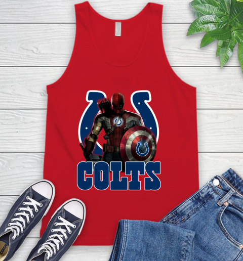 NFL Captain America Thor Spider Man Hawkeye Avengers Endgame Football Indianapolis Colts Tank Top 6