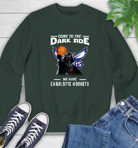 NBA Come To The Dark Side We Have Charlotte Hornets Star Wars Darth Vader Basketball Sweatshirt 12