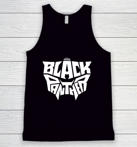 Marvel Black Panther Movie White Mask Text Graphic Tank Top