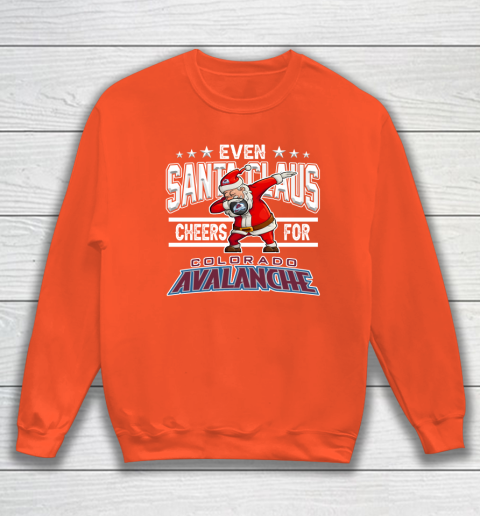 Colorado Avalanche Even Santa Claus Cheers For Christmas NHL Sweatshirt 3