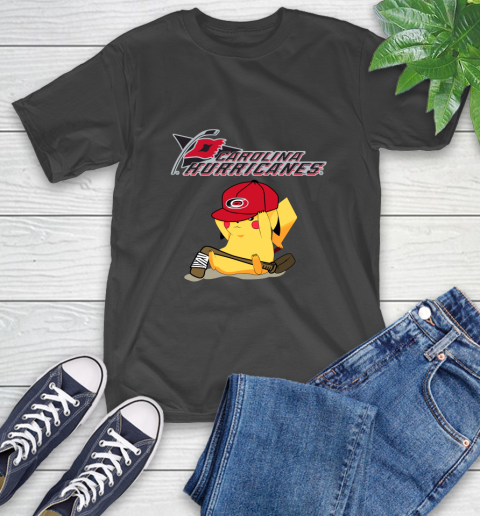 NHL Pikachu Hockey Sports Carolina Hurricanes T-Shirt 2