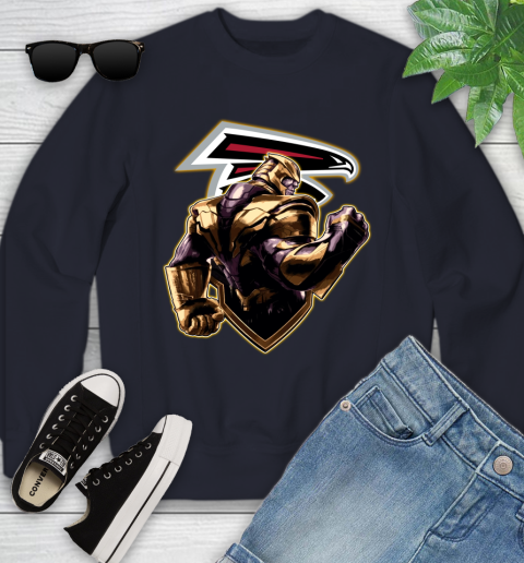 NFL Thanos Avengers Endgame Football Sports Atlanta Falcons Youth Sweatshirt 3