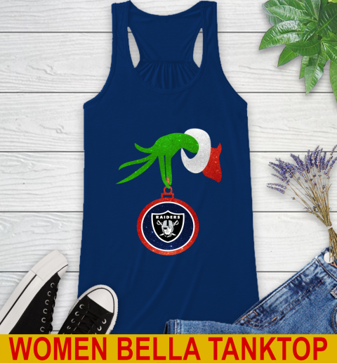Oakland Raiders Grinch Merry Christmas NFL Football Racerback Tank 9