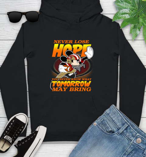 San Francisco 49ers NFL Football Mickey Disney Never Lose Hope Youth Hoodie