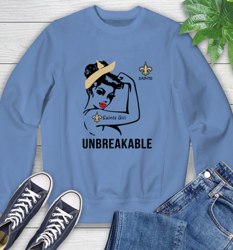 NFL New Orleans Saints Girl Unbreakable Football Sports Sweatshirt 8
