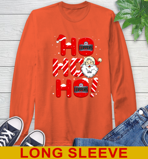 LA Clippers NBA Basketball Ho Ho Ho Santa Claus Merry Christmas Shirt Long Sleeve T-Shirt 4