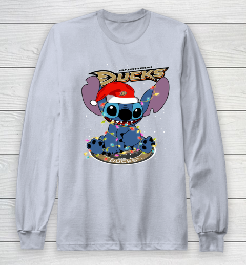 Anaheim Ducks NHL Hockey noel stitch Christmas Long Sleeve T-Shirt 4