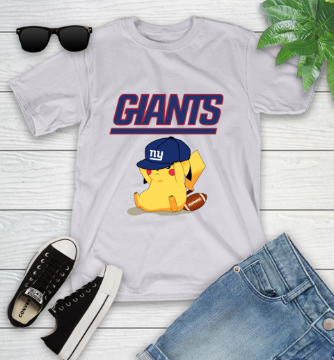 NFL Pikachu Football Sports New York Giants Youth T-Shirt 4